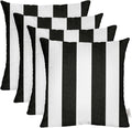 RSH DECOR: Sunbrella Square Throw Pillows Set of 4 | 17" x 17" | Water and Fade-Resistant Performance Fabric | Outdoor Pillow Covers with Down-Alternative Inserts | Cabana Classic