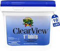 ClearView Stabilized Chlorine Tablets 1 Inch 10 Lbs for Swimming Pools, Long-Lasting 1" Chlorinating Tablets for Spa Hot Tub Chemicals Pool Chlorinating Sanitizer, 10 Pounds