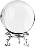80mm Clear Crystal Ball with Stand, Photography Lensball Prop for Magical Shots, Optical Glass Sphere Decorative Balls Gifts for Meditation Divination