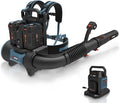 SENIX 60V Backpack Leaf Blower, 2400W Brushless Cordless Leaf Blowers, 950CFM / 140MPH, 4 Speed/Volume Mode, 2 X 6.0Ah Batteries and Dual Port Fast Charger for Yard, Garden