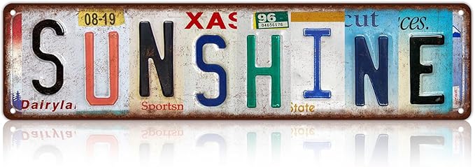Vintage Sunshine Wall Decor Street Signs Home Bar Coffee Metal Tin Signs 16 x 4 Inches