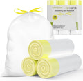 CEROELDA 1.6 Gallon Small Trash Bags, 60 Count Mini Drawstring Garbage Bags Unscented fit 4.5-8 Liter, 1.2-2 Gallon Thick Plastic Wastebasket Liners for Bathroom Bedroom Office Toilet