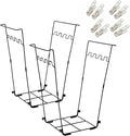 2PCS Garden Trash Bag Holder - Outdoor Leaf Bag Support Stand Multi-Use Metal Garbage Bag Holder Frame Holds 30-45 Gallons Bag for Leaves, Camping, Yard Weeding, Lawn Party