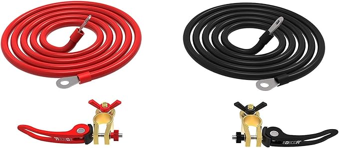 EDECOA Battery Cables 3 AWG 1m Pure Copper Inverter Cables for Car, Power Inverter, RV, Boat