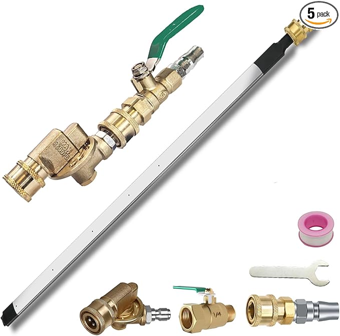 Lucstar Radiator Cleaning Wand, (40"wand+Coupler+Valve Switch), Radiator Genie Water Air Cleaning Wands,Radiator Flush And Cleaner Tool,Home Car Truck Power Washer Wand,Gutter Cleaning