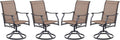 Patio Swivel Chairs Set of 4, Outdoor Dining Chairs with Textilene, Swivel & Rocker Metal Outdoor Patio Dining Chair All-Weather for Backyard, Brown Fabric with Black Frame
