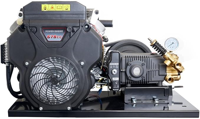 Canpump Belt Drive High Flow Pressure Washer 3500 PSI, 9.2 GPM – Triplex Power Washer Pump, 22 HP Loncin Engine – Electric Start, Industrial Grade, Fully Serviceable w/External Unloader