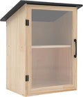 Outdoor Library Book Box - 2-Tier Literature Exchange Box Outdoor Book Storage Little Wood Cabinet with Shelf for DIY, Neighborhoods Community and Schools Sharing Books, Literature (Style 3)