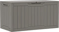 YITAHOME 100 Gallon Resin Deck Box, Weather Resistant Outdoor Storage Box, Lockable Indoor Outdoor Storage for Supplies and Essentials, Taupe