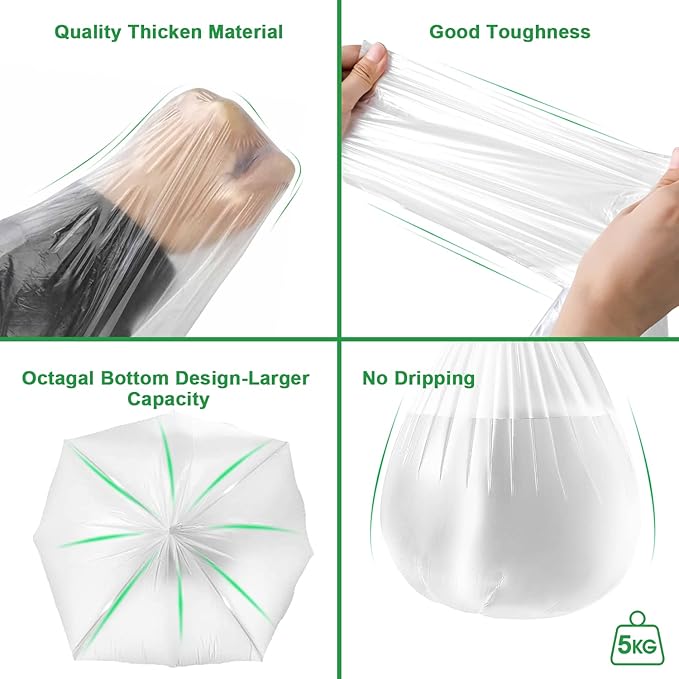 Trash Bag 30 Gallon, 10 Count, Big Garbage Bags, No Flaps/Ties,Thickness, 78x88cm,33.5g/pc, Unscented, Black