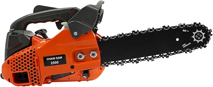 25.4CC 12 Inch Gas Chainsaw, 2-Stroke Gasoline Powered Chain Saw, 900W Handheld Petrol Chainsaws For Wood Cutting, Tree Trimming and Land Clearing