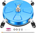 15" Pressure Washer Surface Cleaner with 4 Wheels - Coated Blue Stainless Steel Surface Cleaner for Pressure Washer Attachment for Concrete, Driveway, Patio, Sidewalk, Deck and Driveways - PWS15B
