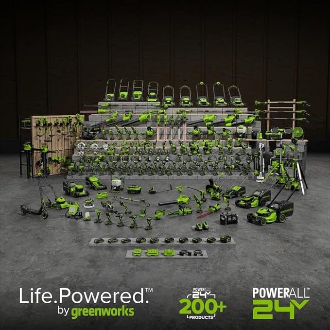 Greenworks 48V (24V x 2) 20" Brushless Cordless (Push) Lawn Mower (LED Headlight), (2) 4.0Ah Batteries and Dual Port Rapid Charger Included (200+ Compatible Tools)