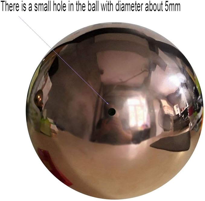 30 cm/12 inch Diameter Gazing Globe Mirror Ball,Rose Gold Stainless Steel Polished Reflective Smooth Garden Sphere,Colorful and Shiny Addition to Any Garden or Home