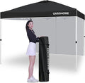 OASISHOME Pop-up Portable Outdoor Canopy Tent 10'x10' Instant Gazebo, with 1 Sidewall, Carry Bag, Stakes, Ropes, for Outdoor/Beach/Patio/Wedding Parties and Commercial Events (10FTx10FT, Black)