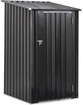 3x3 FT Outdoor Storage Shed, Metal Steel Garden Shed with Single Lockable Door, Small Shed Outdoor Steel Utility Tool Shed, Storage House Waterproof for Backyard Patio, Garden, Lawn, Dark Gray