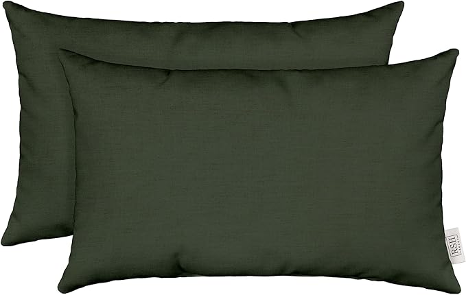 RSH DECOR: Sunbrella Play Jumbo Lumbar Pillows Set of 2 | 26" x 16" | Water and Fade-Resistant Performance Fabric | Outdoor Pillow Covers with Down-Alternative Inserts | Play Jungle