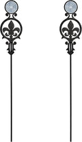 Touch of Class Pathways Reflective Driveway Marker Stake Set of Two for Outdoor Use | Fleur-de-Lis Emblem Design | Personalized Tall Reflector Set of 2 | Black Durable Finish