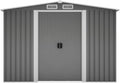 8x10 FT Outdoor Storage Shed, Metal Steel Utility Tool Shed Storage House with Double Lockable Doors & Air Vent for Backyard Garden Patio Lawn Gray