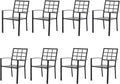 Outdoor Dining Chairs Set of 8, Aluminum Frame Stackable Patio Dining Chairs with Armrest, Wrought Iron Patio Bistro Chairs for Lawn, Backyard, Garden, Porch