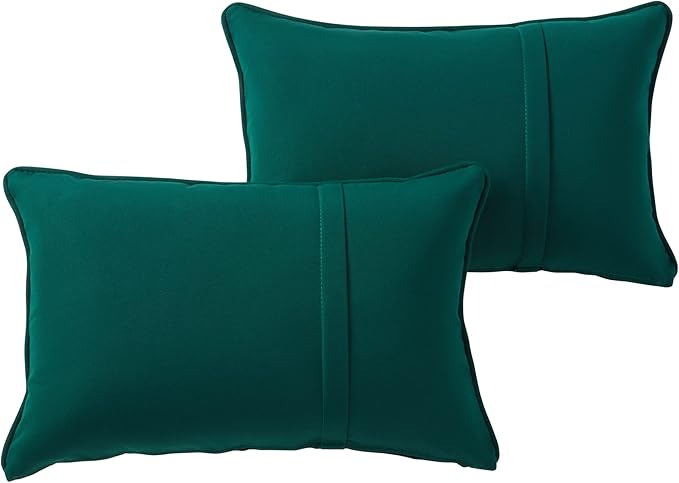 Greendale Home Fashions Sunbrella 21" x 14" Rectangle Outdoor Throw Pillow with Removable Cover (Set of 2), Canvas Forest 2 Count