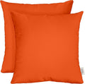 RSH DECOR: Square Throw Pillows Set of 2 | 17" x 17" | Sunbrella Performance Fabric | Water and Fade-Resistant | Outdoor Decorative Accent Pillows for Patio Furniture | Canvas Melon