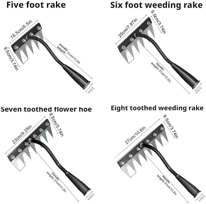 Gardenia Iron Weeding Rake, 2025 Gardenia Iron Weeding rake, Ironrake The Heavy-Duty Irons Weedings Rakes,Irons Rakes for Gardening and Weedings (5 Teeth) (6 Teeth)