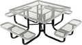 COATEDOUTDOORFURNITURE Heavy-Duty Portable Outdoor Kids Table with Umbrella Hole, Expanded Metal Kids Picnic Table, Commercial-Grade, Made in America (46 in, Square, Childrens, Textured Grey)