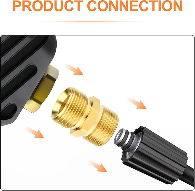 GASHER 2Pcs Brass M22 Pressure Washer Fitting,M22-14mm Male x M22-14mm Male Thread Fittings,For Pressure Washer Hose