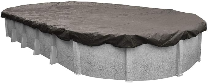 Robelle 21 x 41 ft Extra Heavy Duty Magnesium Winter Oval Pool Cover for Above Ground Pools, 4 ft Overlap (25 x 45 ft Cover Size), Solid 10 x 10 Scrim, 2.91 oz/yd2, 12-Year Warranty, Style: 592141-4