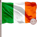 Double Sided Irish Flag 3x5 Outdoor Heavy Duty- 3Ply 240D 4 Rows Stitched- Ireland 3x5 Flag- UV Fade Resistant With Canvas Header & 2 Brass Grommets