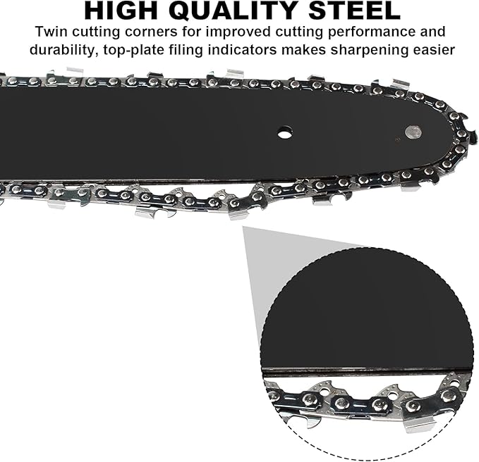 10 Inch Chainsaw Chains for Black & Decker LCS1020 20V LCS1020B, 10" Replacement Chain 3/8" LP Pitch .043" Gauge 40 Drive Links