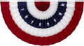 American Pleated Fan Flag Bunting. 4 x 8 ft Embroidered Stars & Sewn Stripes USA Indoor/Outdoor Nylon Bunting Banner. Perfect for July 4th and America 250 events. 100% Made in America by Old Glory Bunting