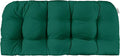 RSH DECOR: Sunbrella Tufted Wicker Loveseat Cushion | 41” x 19" | Water and Fade-Resistant Performance Fabric | Outdoor Settee Cushion for Patio Furniture | Canvas Forest Green