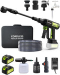 Portable Cordless Pressure Washer 2 Batteries - 1200PSI Brushless Cordless Power Washer with 6-in-1 Nozzle, Adjustable Foam Cannon LCD Touch Screen for Car Garden