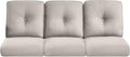 Pop 22x25/22x24 Outdoor Cushions for Patio Couch Chairs Set of 3 - High Back Comfy Outside Seat Cushions for Lawn Wicker Dining Rocker Glider Loveseat 3-Seater Sectional Sofa - Beige/Button