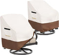 Patio Chair Covers 2 Pack,Swivel Lounge Chair Cover,Waterproof Heavy Duty Outdoor Lawn Patio Furniture Covers 28 W x 31 D x 38.5 H inches,Beige & Brown