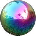 USHome Rainbow Home Garden Gazing Globe Mirror Balls, Polished Stainless Steel Shiny Sphere, Ideal As a Housewarming Gift (10 Inch)