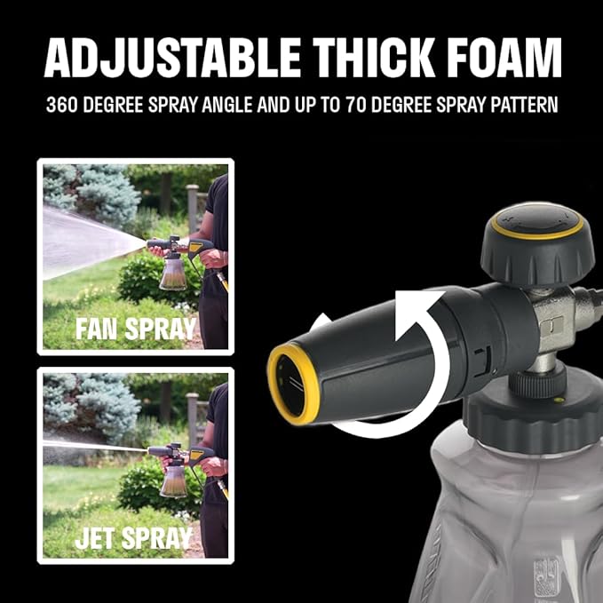 ACTIVE Pressure Washer Gun + Pressure Washer Foam Cannon + 20" Pressure Washer Lance for All types of Pressure Washers