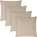 Covers & All Premium Square Throw Pillow Inserts with Covers Set of 4, 28 x 28 Inches Beige, Decorative Cushions for Couch Sofa Home Decor Office Travel UV Resistant Waterproof Soft Cushions Pillows