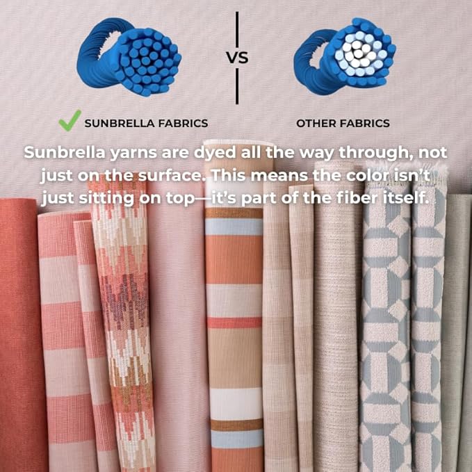 RSH DECOR: Sunbrella Square Throw Pillows Set of 4 | 20" x 20" | Water and Fade-Resistant Performance Fabric | Outdoor Pillow Covers with Down-Alternative Inserts | Maxim Heather Beige