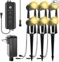 ZYAN Low Voltage Landscape Spotlights LED Landscape Lighting with Sensor, IP65 Waterproof Outdoor Lights for Yard Garden Pathway, Plant Tree Spoltights Dimmable with Timer, Auto ON/Off (6 Pack)