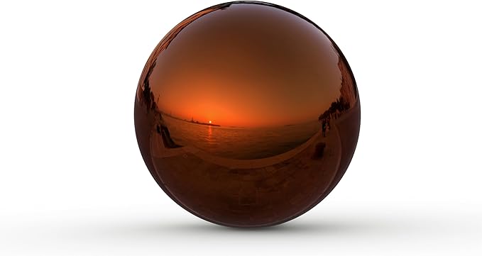 Lulu Decor, Copper Stainless Steel Gazing Mirror Ball Size 12, Smooth Shiny Finish Garden Decoration Globe