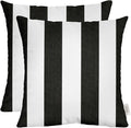RSH DECOR: Sunbrella Square Throw Pillows Set of 2 | 17" x 17" | Water and Fade-Resistant Performance Fabric | Outdoor Pillow Covers with Down-Alternative Inserts | Cabana Classic