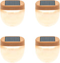 Vego garden Rippled Solar Garden Lights with Auto Sensors Magnetize Securely to Raised Beds, IPX4 Waterproof Outdoor LED Light for Patio & Yard Terra Cotta, 4 Pack