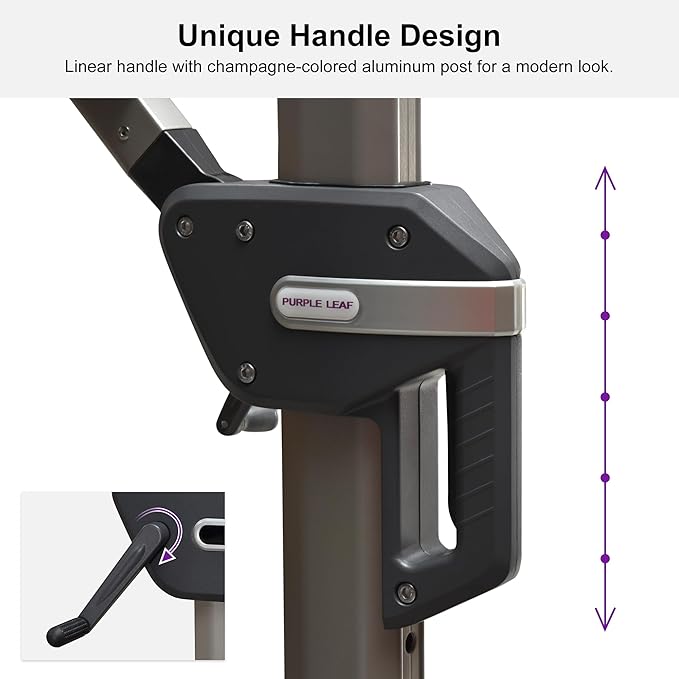 PURPLE LEAF Patio Umbrella with Base Included, 10‘×13’ Outdoor Aluminum Cantilever Umbrella with 360° Rotation, Aluminum Large Offset Umbrella for Outdoor Garden Pool, Turquoise Blue