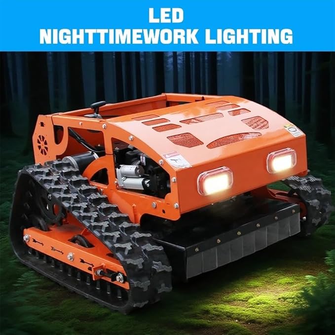 DIGMIGHT9 HP Gas RC Robotic Lawn Mower with Snow Plow - Remote Control Lawn Mower Robot, 600m Range, 21.6" Cutting Width for Slopes, Orchards & Commercial Use (Orange)