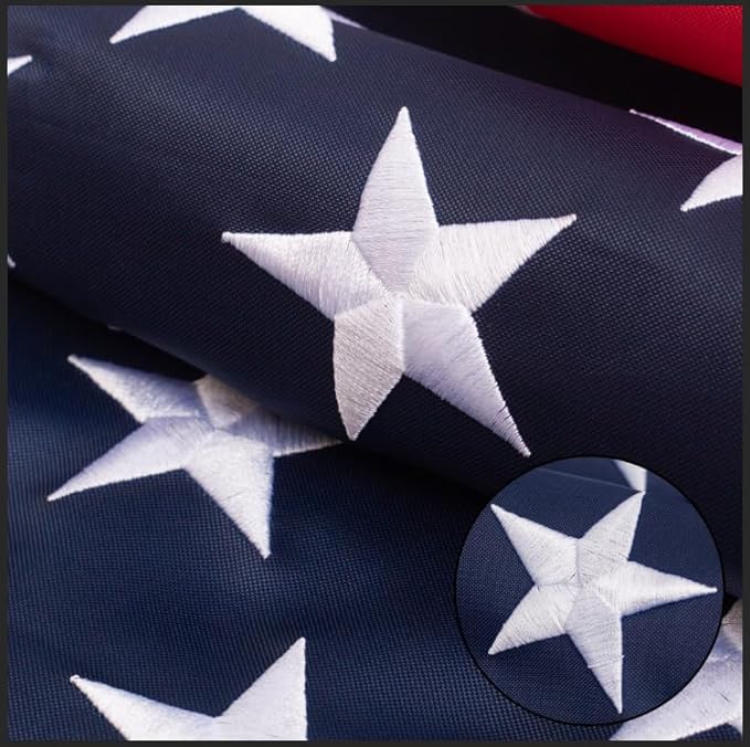 american flag 2.5x4ft, Heavy Duty Polyester USA Flag Outdoor with Embroidered Stars, Sewn Stripes,Brass Grommets for Indoor, Outdoor, All Weather