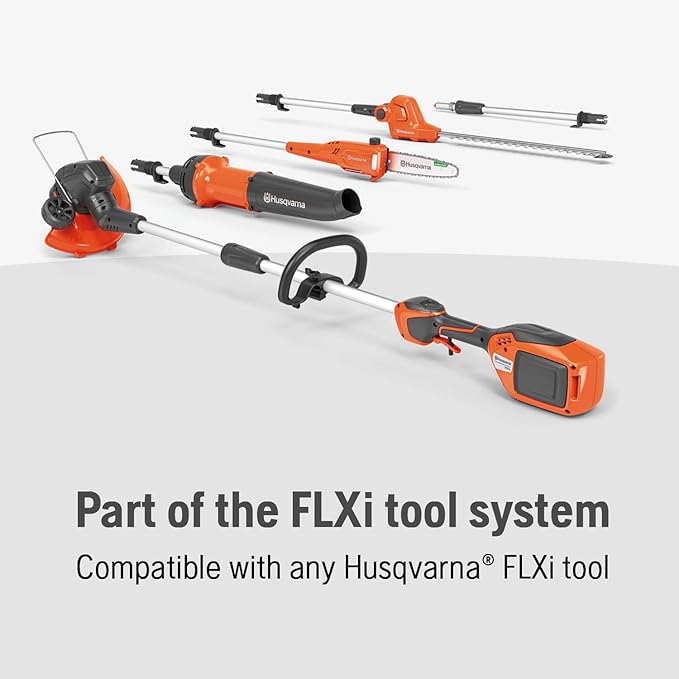 Husqvarna DP110 Pole Saw Attachment, 10-Inch FLXi Compatible Electric Pole Saw Attachment, Hook and Harness Included for Easy Storage and Additional Support