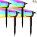 LANSOW Solar Spot Lights Outdoor Color Changing, 7 Modes/4 Pack, Waterproof, Solar Powered Flood Lights for Outside Yard Garden Pathway